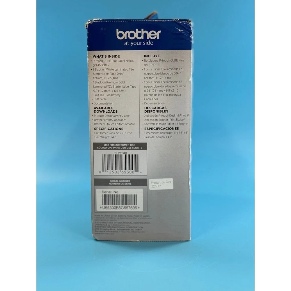 Brother P-Touch CUBE Plus PT-P710BT Bluetooth Label Maker New